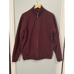 Land End Men’s Sweatshirt Jacket Zip SzL Maroon